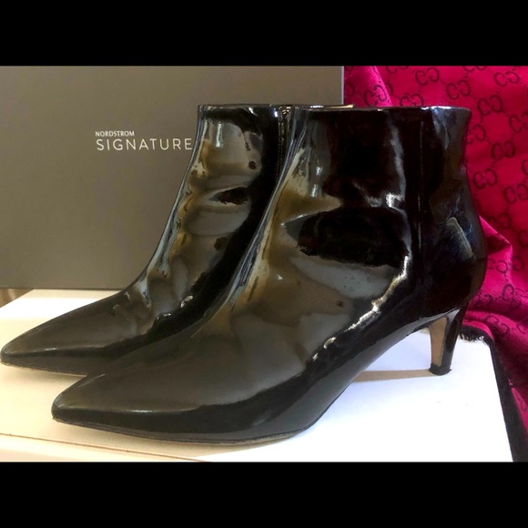 Black Patent Booties size 6 - Picture 1 of 8